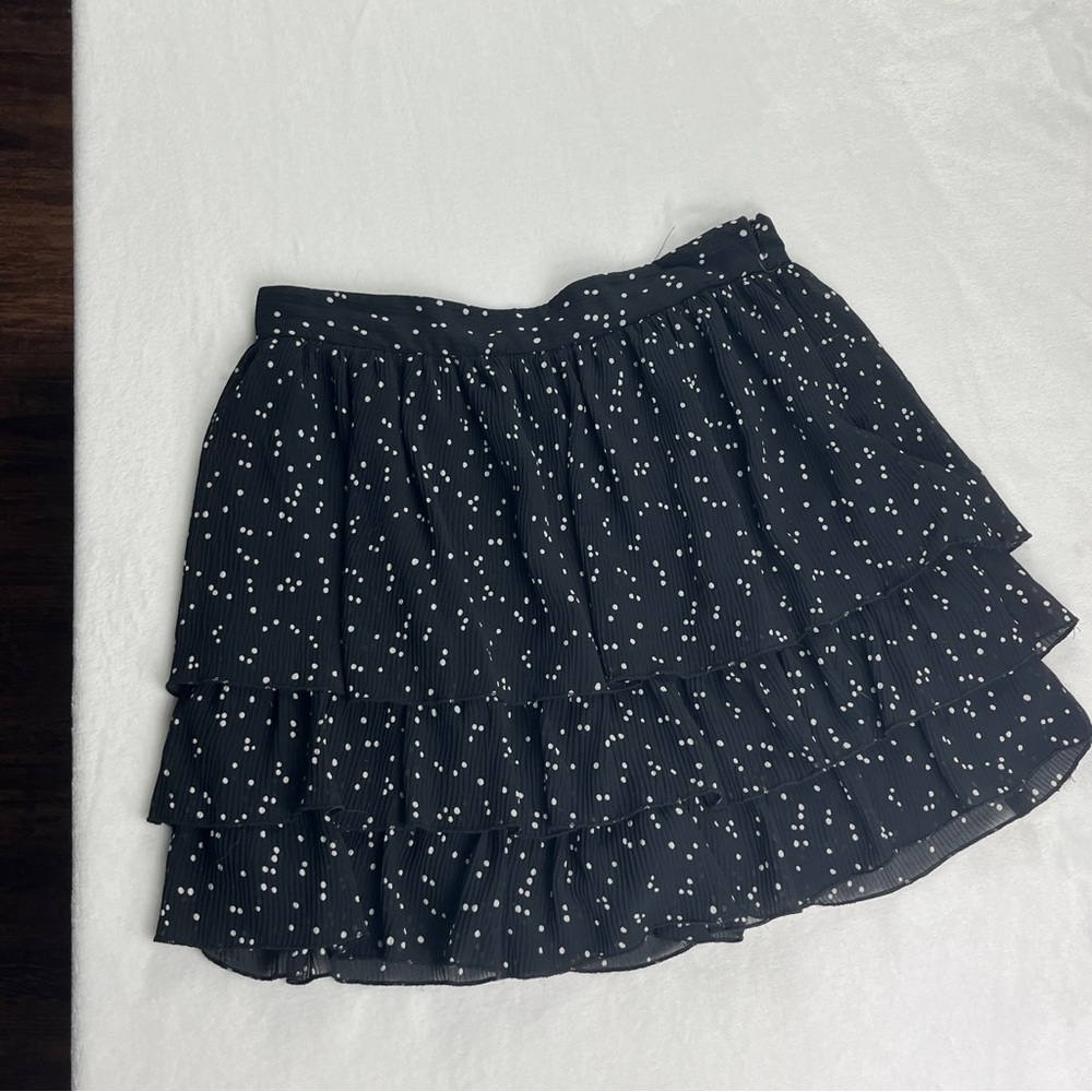 Zara black polka dot tiered Ruffle skirt - Picture 1 of 6